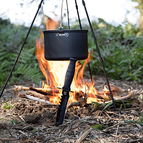 Fixed Blade Camping Knife, Hunting Knife With Nylon Sheath In Non-Slip Handle And High Carbon Stainless Steel Black Blade, Car Knife For Outdoor Hiking, Fishing, Carving, Diving, Bowie Combat Knife Everyday Carry, Cuchillo De Caza De Hoja Fija Con Vaina #TOP7