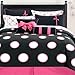 VCNY Home - Twin Bed in a Bag, 8-Piece Bedding Set with Matching Sheets & Bedskirt, Dorm Essentials, Cozy Chic Home Decor (Sophie Black/Pink, Twin)