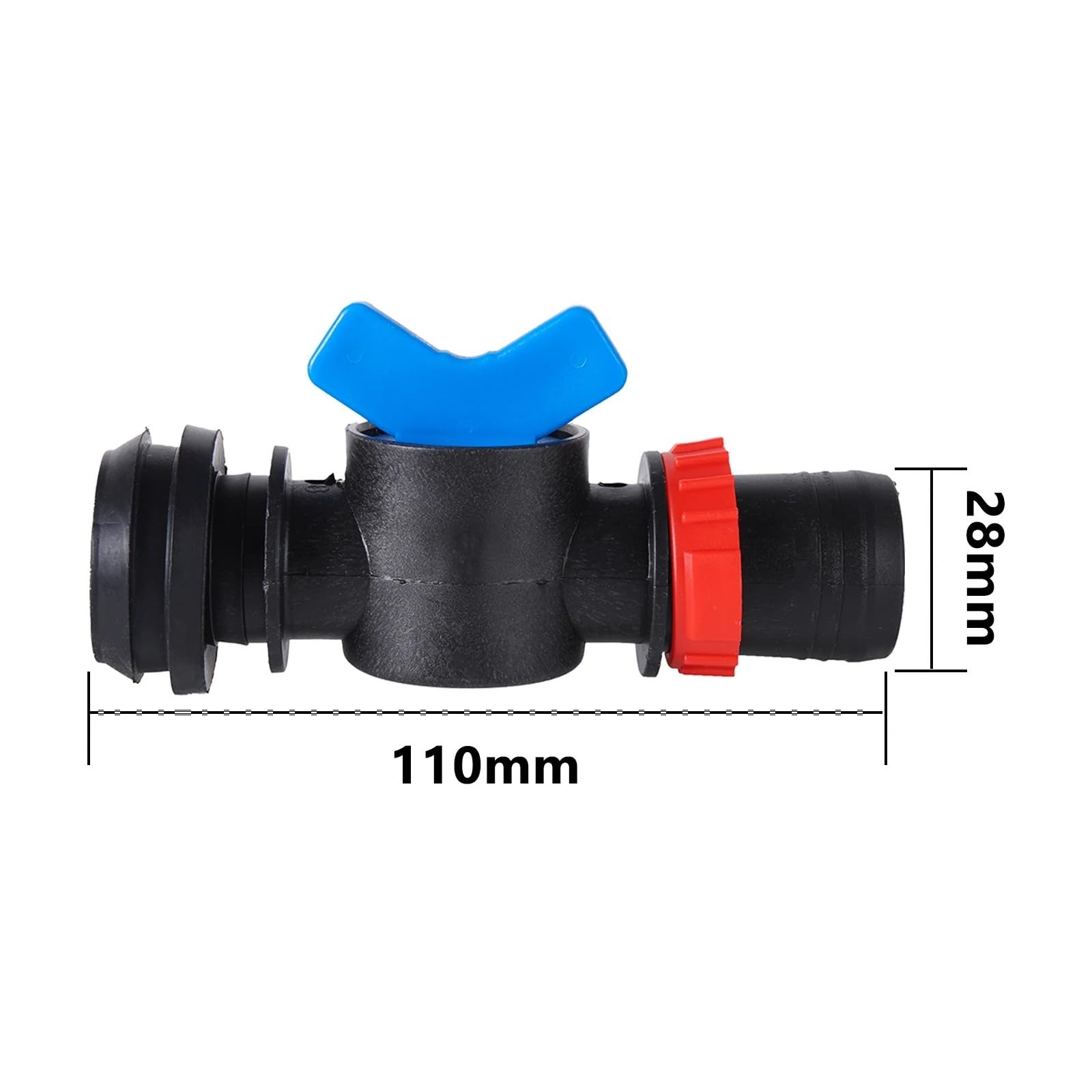 Válvula de derivación for cinta goteo 25/28/32 mm, ideal for jardín, agricultura, huertos, tierras cultivo, riego, drenaje, ahorro agua(28mm)