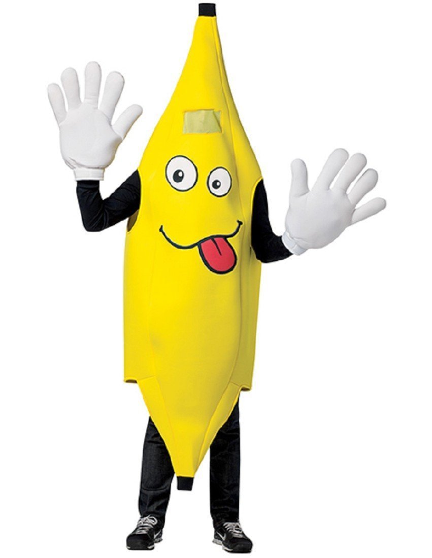 Adult Waving Banana Mascot Halloween Costume