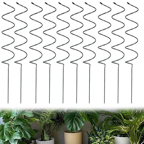 Shgxjjnb 10 Pack 15.8 Tomato Spiral Stakes Small Spiral Plant Support Reusable Twisted Stakes for Climbing Plants Tomatoes Roses Garden Vines and Garden Potted Plant