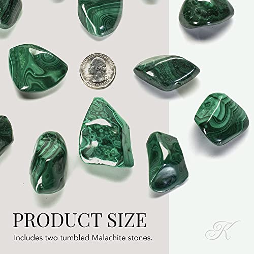Kalifano Tumbled Malachite Bundle - Aaa+ Jewelry Grade Reiki Crystal Used For Protection And Positive Change - Piedras Caidas For Wicca/Healing (Family Owned) #TOP4