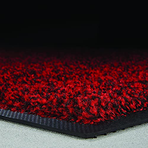 Consolidated Plastics Ultimate Indoor/Covered Outdoor Entrance Floor Mat, Nylon Carpet Top, Rubber Backing (35" W x 118" L, Red)