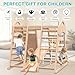 7 in1Indoor Outdoor Wooden Jungle Gym Playset - Swing Set Climbing Playground Toys with Arch, Slide for Toddlers Kids Ages 3-8 Indoor Play Gym