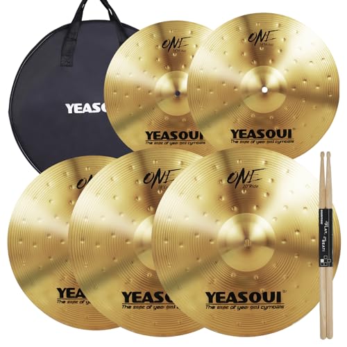 Cymbal Pack,Drum Cymbals Set 14'/14'/16'/18'/20' 5 Pieces Cymbals with Cymbal Bag for Drum Set...