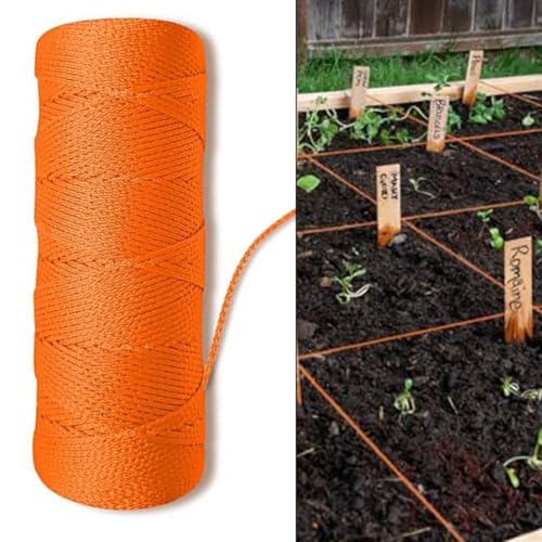 Cuerda trenzada de nylon resistente de 150 m para jardinería o proyectos de albañilería, cuerda confiable para mediciones exactas en construcción miniatura 2