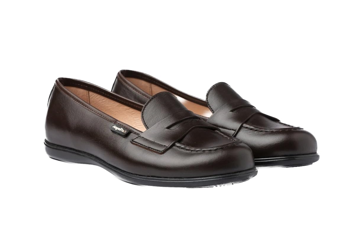 Angelitos Mocasín Antifaz Colegial 467,Calzado Nacional, 100% Piel (marrón, numeric_38)