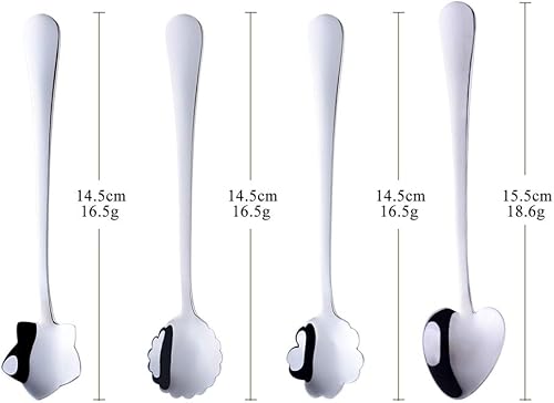 Miniatura 7 de Juego de cucharas de flores  8 cucharaditas de acero inoxidable de varios colores para café, té, mezcla, azúcar, helado, cucharas de barra de