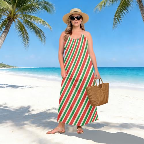 Robe caraco décontractée avec dos ouvert et imprimé rayures verticales géométriques - 4
