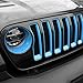 CheroCar for JL Mesh Grille Grill Insert & Headlight Turn Light Cover Trim Exterior Accessories for Jeep Wrangler JL 2018-2023,Light Blue
