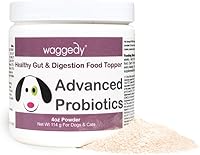 Vista 1 de waggedy Advanced Probiotics Gut & Digestion Food Topper — Digestive Enzymes w/Papaya — Probiotic Powder — Dog Supplement Powder — Products for Dogs