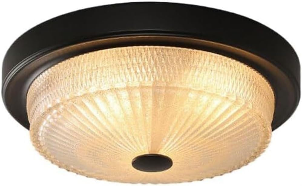 Lustre plafonnier vintage en verre givré pour créer un salon style Farmhouse chaleureux