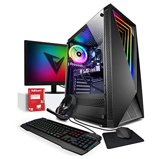 Vibox I-24 PC Gamer - Écran Pack - Quad Core Intel Processeur - Nvidia GT 1030 Carte Graphique - 16Go RAM - 240Go SSD - 1To Disque Dur - Windows 10 - WiFi