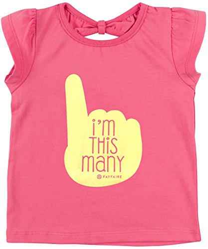 Fayfaire First Birthday Outfit Girl | Birthday Gift T-Shirt for Infants | Boutique Quality 1st Bday Pink Shirt I’m This Many 12-18M