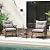 Tangkula 5 Pieces Wicker Patio Furniture Set, Outdoor Rattan Chairs with Ottomans, Cushions and 2-Tier Tempered Glass Side Table, Patio Conversation Bistro Set for Garden, Porch, Balcony