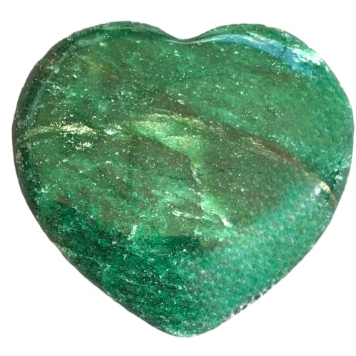 Steinfixx® - Grande pierre précieuse en forme de cœur I Pierre de guérison I Pierre porte-bonheur I Pierre chakra I Pierre de poche | Pierre de massage | Cadeau pour les proches (épidot)
