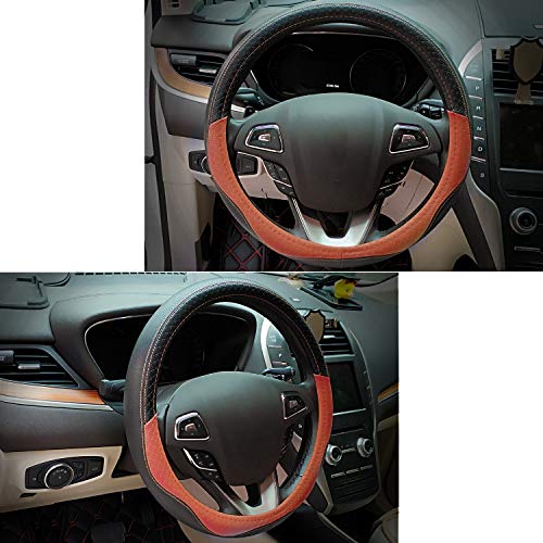Winpower Car Steering Wheel Cover Microfiber Leather Universal 15 Inch For Car Truck Suv,Orange #TOP4