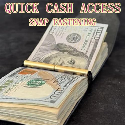 Cash Wallet Cash Wrap Wallet Fast Access Holder Leather Money Organizer Purse Bands with Magnetic Clasp Blue Generic for Money2