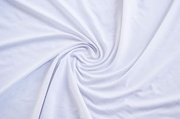 Fabric Merchants ITY Jersey Knit Solid Fabric by The Yard, White 3 Yards