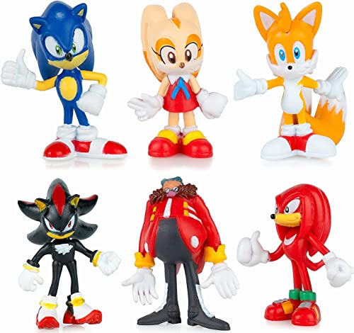 Jechow 12 Pack Mini Sonic Hedgehog Action Figures ，Sonic Toy, 1.57-2.17'' Tall Sonic Hedgehog Toys，Perfect Kids Gifts. (12 Pcs) (12) #TOP1