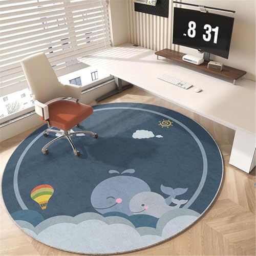 �^�C���p�ی�}�b�g ����f�U�C���̉~�`���ړI�t���A�}�b�g(Whale,120cm)