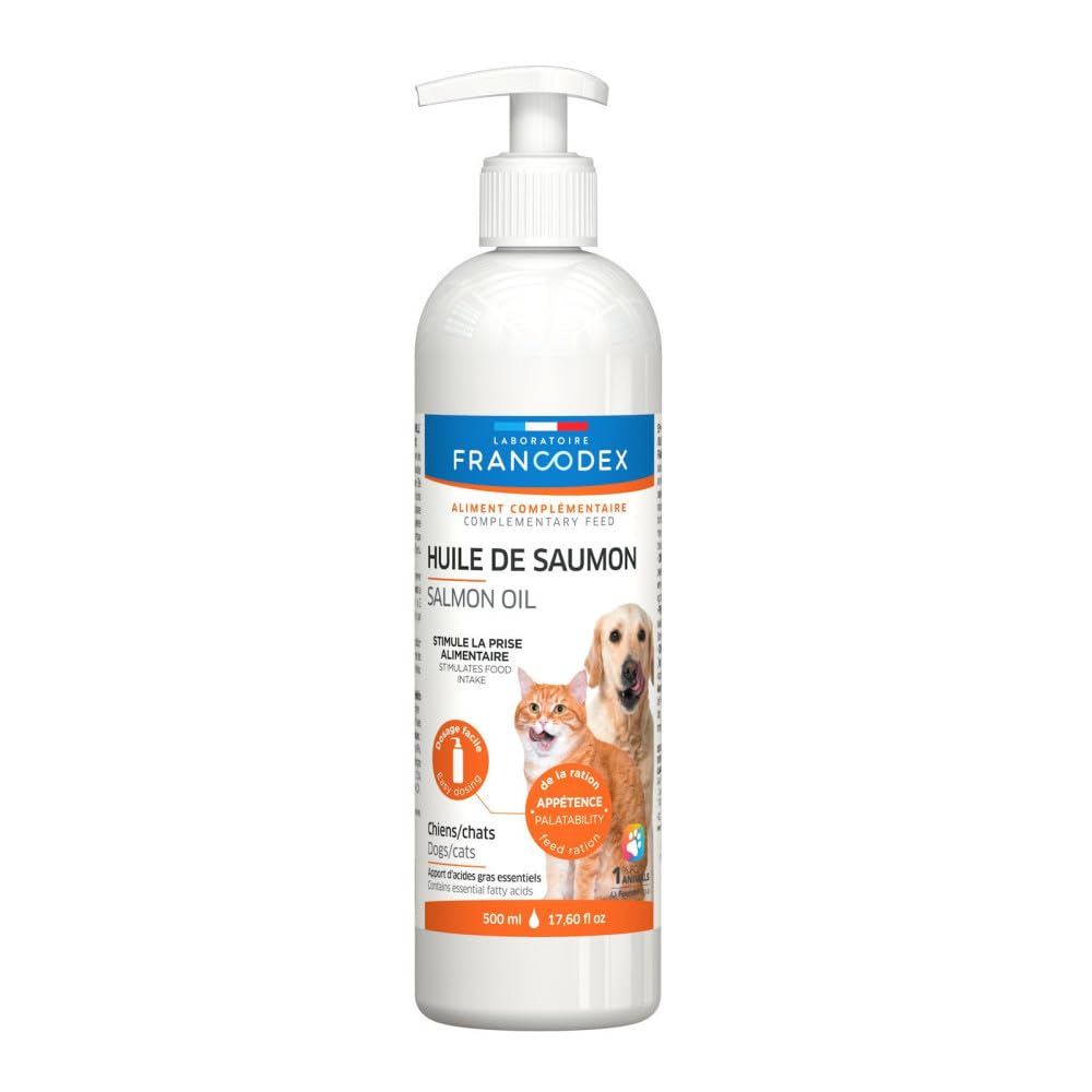 Francodex - Huile de Saumon pour Chiens et Chats, Flacon de 500 ML