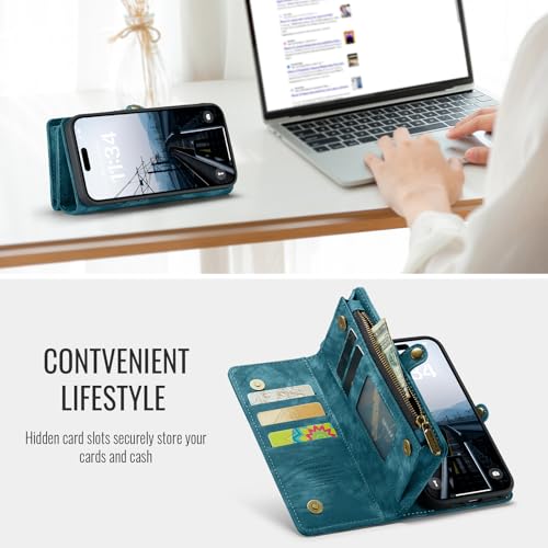 Etui pour iPhone 16 Plus bleu avec cordon pour les voyages