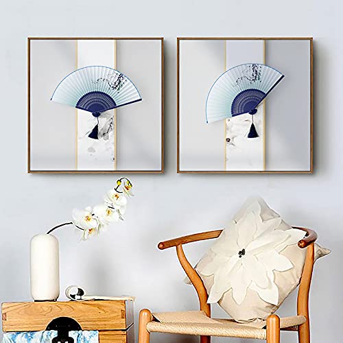 Impresión abstracta estilo chino para decoración de oficina 2x