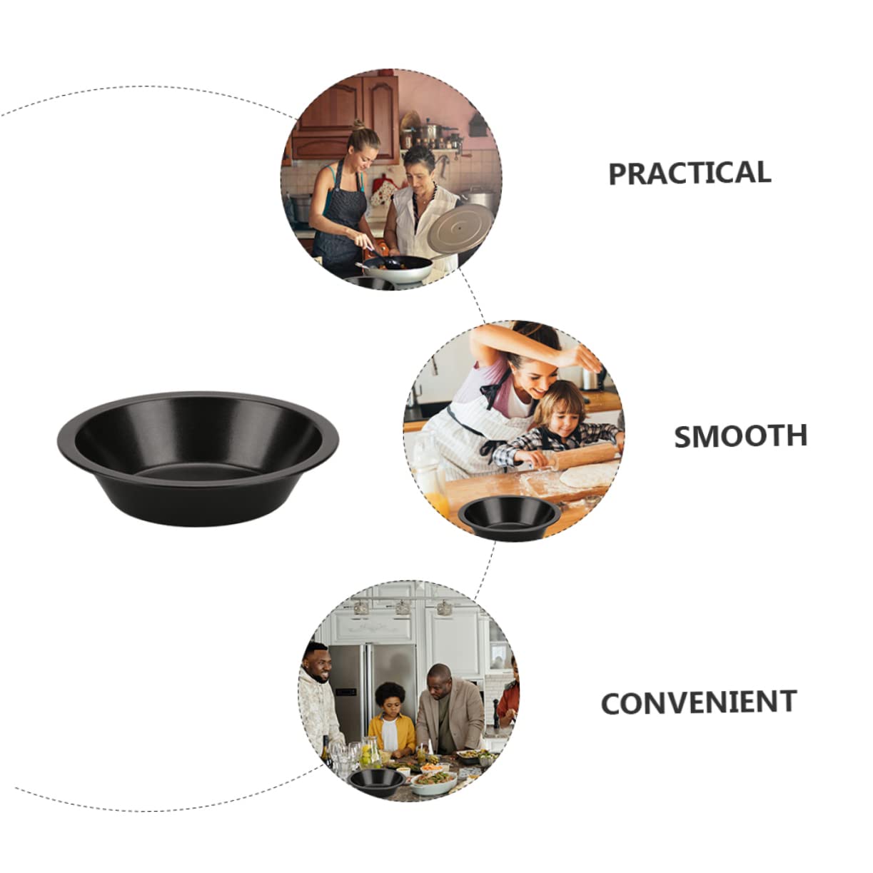 VINTORKY 4Pcs Non Stick Baking Pans Versatile Pizza Plates for Baking Cooking Serving Carbon Steel Kitchen Bakeware for Savory Dishes Desserts