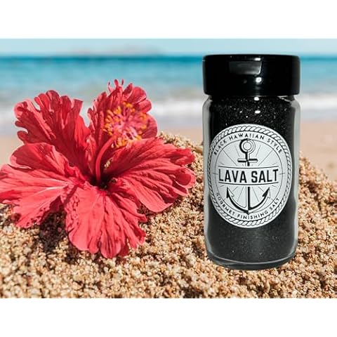 4oz Jar Gourmet Black Lava Hawaiian Style Sea Salt Gourmet Artisanal Charcoal Sea Salt Coconut Healthier Cover