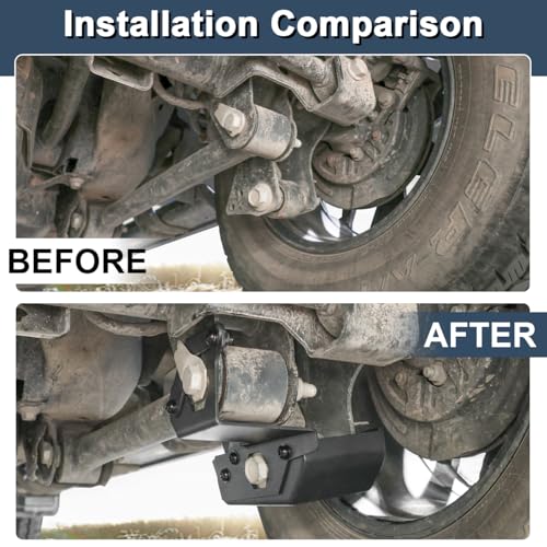 Image of Rock Armor Rear Shock Guard Mount Trailing Arms Skid Plate Compatible with for Ford Bronco 2021 2022 2023 2024 2025 2026 2 /4 Door Rear Lower Strut Shock Trailing Arm Protection Accessories | Heavy-duty Steel Rear Shock Guard Protect The Lower Shock & Trailing Arms