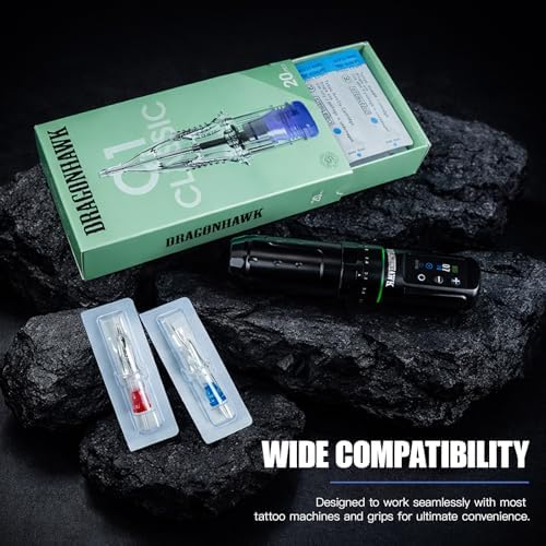 Dragonhawk Tattoo Needle Cartridges - 20PCS Disposable 1205RM Round Magnum Tattoo Needles with Membrane, Professional Cartridge Needles for Shading Work, Compatible with All Rotary Pen Tattoo Machines - 5