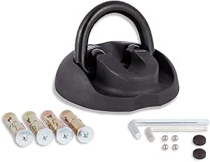 Vinz Murale Ancre / Ancrage au Sol Pour la Sécurité de Moto Scooter Vélo | Pour Chaine Antivol - Pliable et Extensible | Avec des Attaches