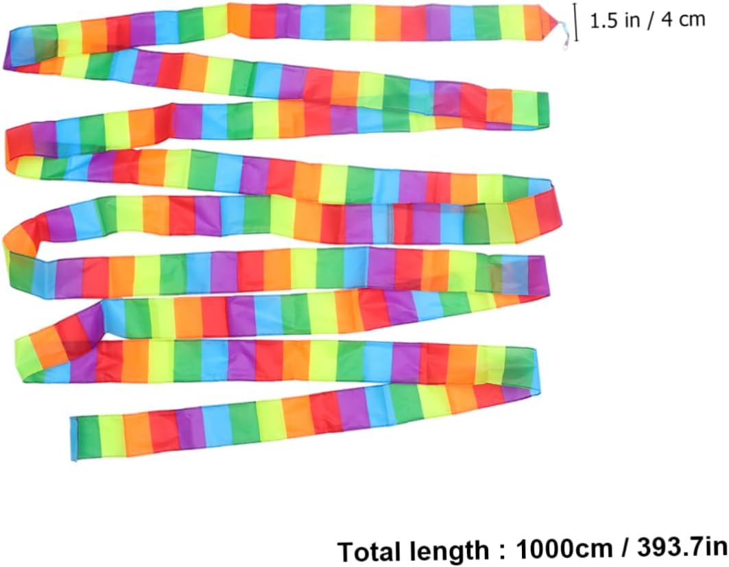 WOONEKY 10m Colorful Flat Ribbon Kite Tail for Kite Flying Streamer Floating Turning Tail Material for Enhanced Stability for Outdoor Fun