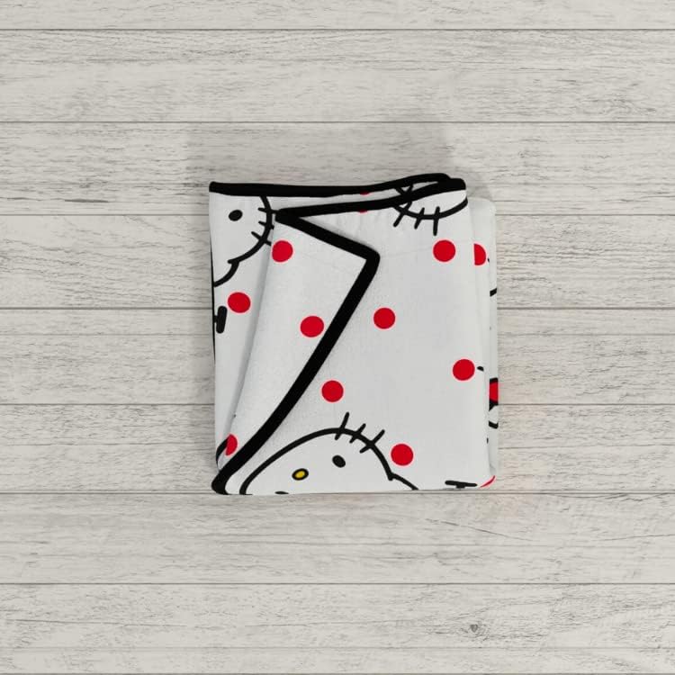 Miniatura 6 de Coleccionables Hello Kitty Ropa de cama de lunares súper suave y acogedora, 62 x 90 pulgadas, (Producto oficialmente licenciado) de Franco