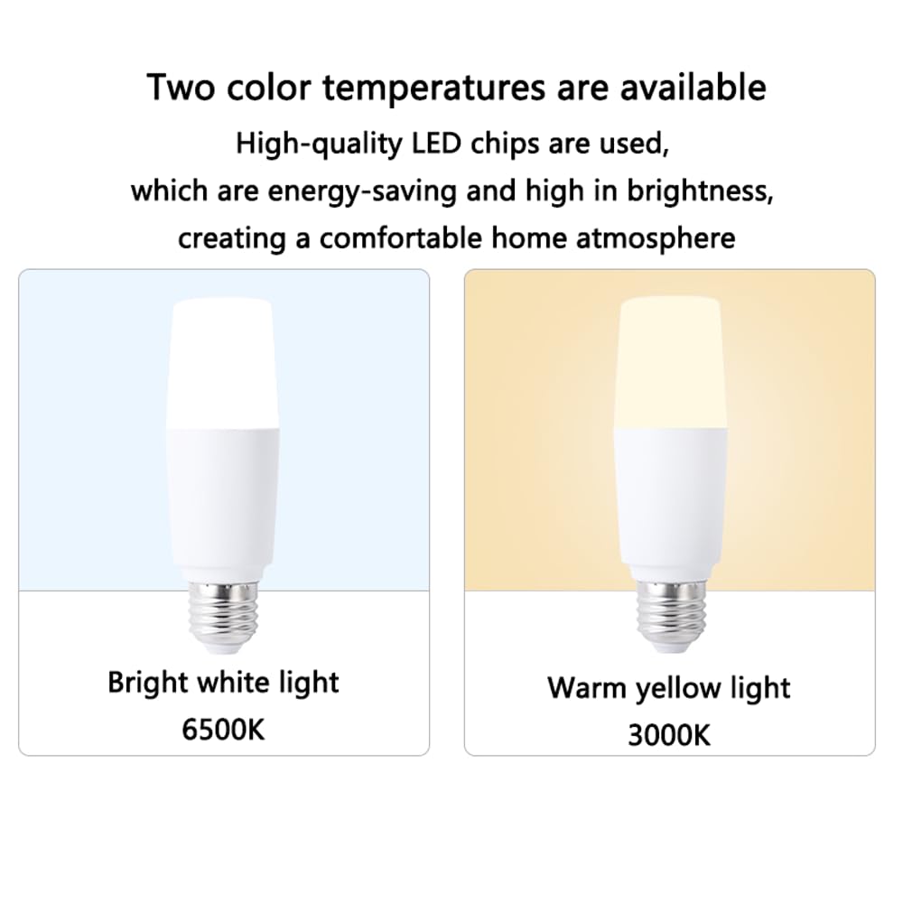 Paquete de 2/10 bombillas de columna LED de aluminio, bombillas de lámpara de bajo consumo de alta potencia E27 superbrillantes de 40 W, equivalente a 100 W, blanco cálido de 2700 K, no regulab