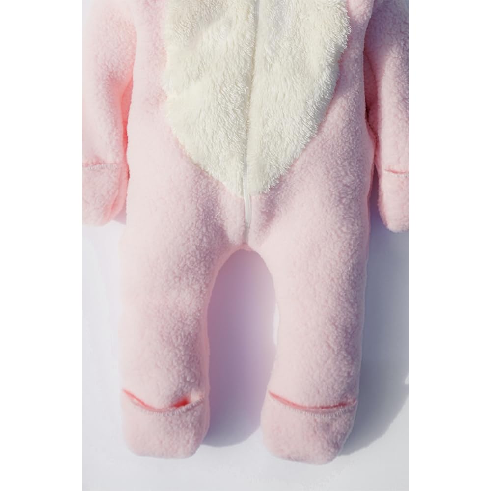 Kız Erkek Bebek Ve Çocuk Patikli Kışlık Ayı Tulum (Pembe, 6 ay)