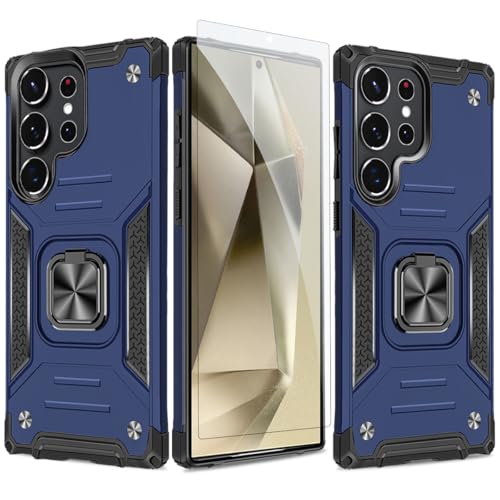 JSCOMYAP Galaxy S24 Ultra 5G �p�P�[�X + ?���K���X �t�B���� �����O �X�}�z�P�[�X �X�^���h�@�\ �t�� �g�уP�[�X ���u���@�\ Case Cover �T���X�� �M�����N�V�[S24�E���g�� GalaxyS24Ultra SC-