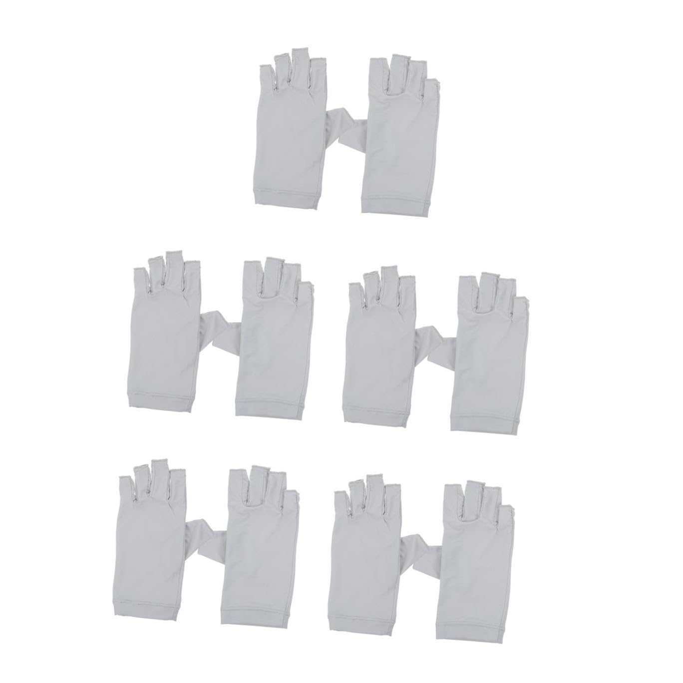 FRCOLOR 5 Pares Guantes Uv Gel Para Uñas Guantes Para Uñas De Gel Guantes Anti Rayos Ultravioleta Guantes De Manicura Protección Uv Guante De Chicas Blindaje De Las Mujeres Sin Dedos Tela