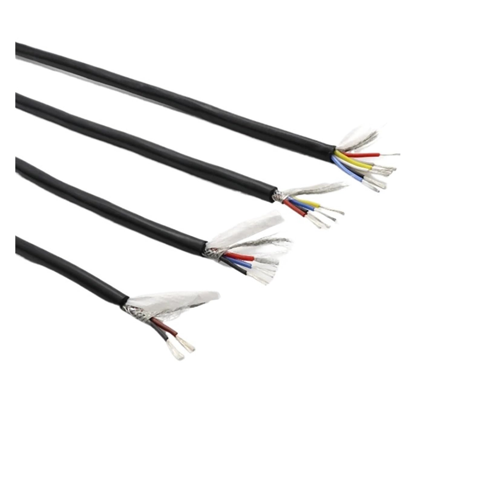 Cable blindado de alta temperatura de 1/5/10M Sq 0,3/0,5/0,75/1/1, 5/2, 5mm, aislamiento de silicona, señal de Control de potencia(Black x 2 Cores,5 meters,13AWG (Square 2.5mm))