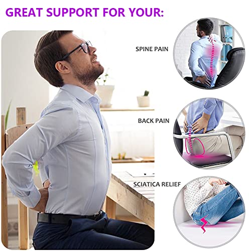 Image of Gel Seat Cushion, Office Seat Cushion Chair Pads for Office Home Car Wheelchair Long Trips - Extra Thick Gel Cushion for Pressure Sores, Tailbone, Back, Sciatica Pain Relief (Extra Thick, Violet)