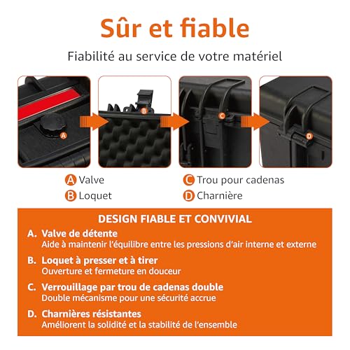 Coffret rigide de protection Amazon Basics pour objectifs et drones noirs - 4