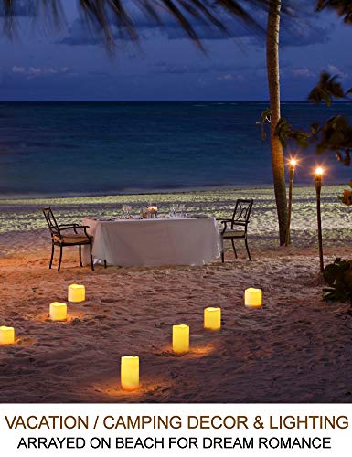 Home Most Set Of 4 Outdoor Led Pillar Candles With Remote Timer Battery Operated - Outside Waterproof Outdoor Candles With Timer 3X3 3X4 3X5 3X6 - Unscented Flickering Flameless Pillar Candles Outdoor #TOP4