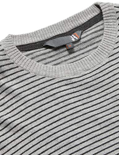 JAB Suéter Tricot Listrado Classic Masculino, Tam M, Cinza Claro
