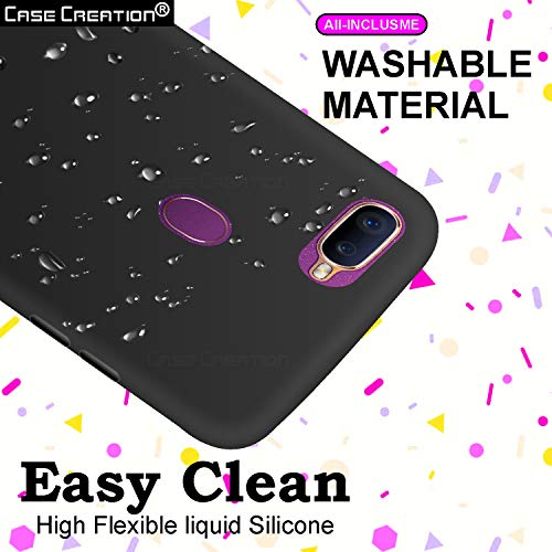 Image of Case Creation Luxurious OG Series for OppoF9 Case Cover,Anti-Dirty Slim Case Frosted Matte Cute Candy TPU Raised Bezel (Splash of Color) Back Cover for Oppo F9 -Black