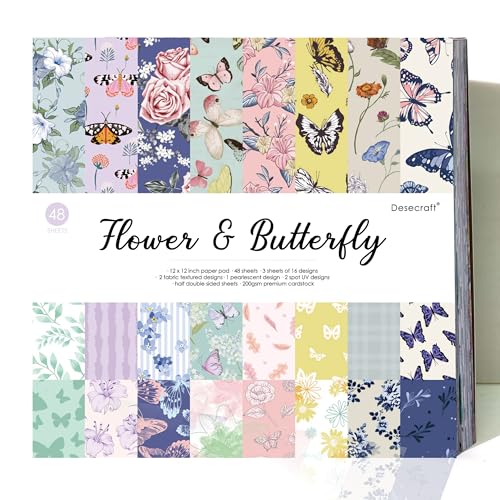 Papier scrapbooking fleurs et papillons pour personnaliser votre journal intime fleuri