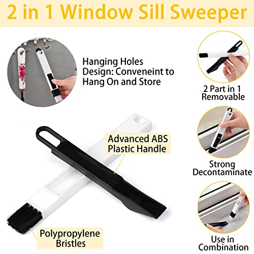 Fensterputzer, 5 Stück Fensterrillen Reinigungsbürste, Fenster Putzen mit Kleine Bürste, Abzieher Fenster, Fensterabzieher Profi,Fensterrahmen Reiniger für Fenster Tür Reinigung Aller Ecken und Lücken