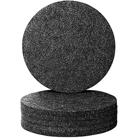 Urbanstrive 6 PCS Coasters Absorbent Felt Coasters for Drinks Bar Home, 4 Inch (Black Round) Cover