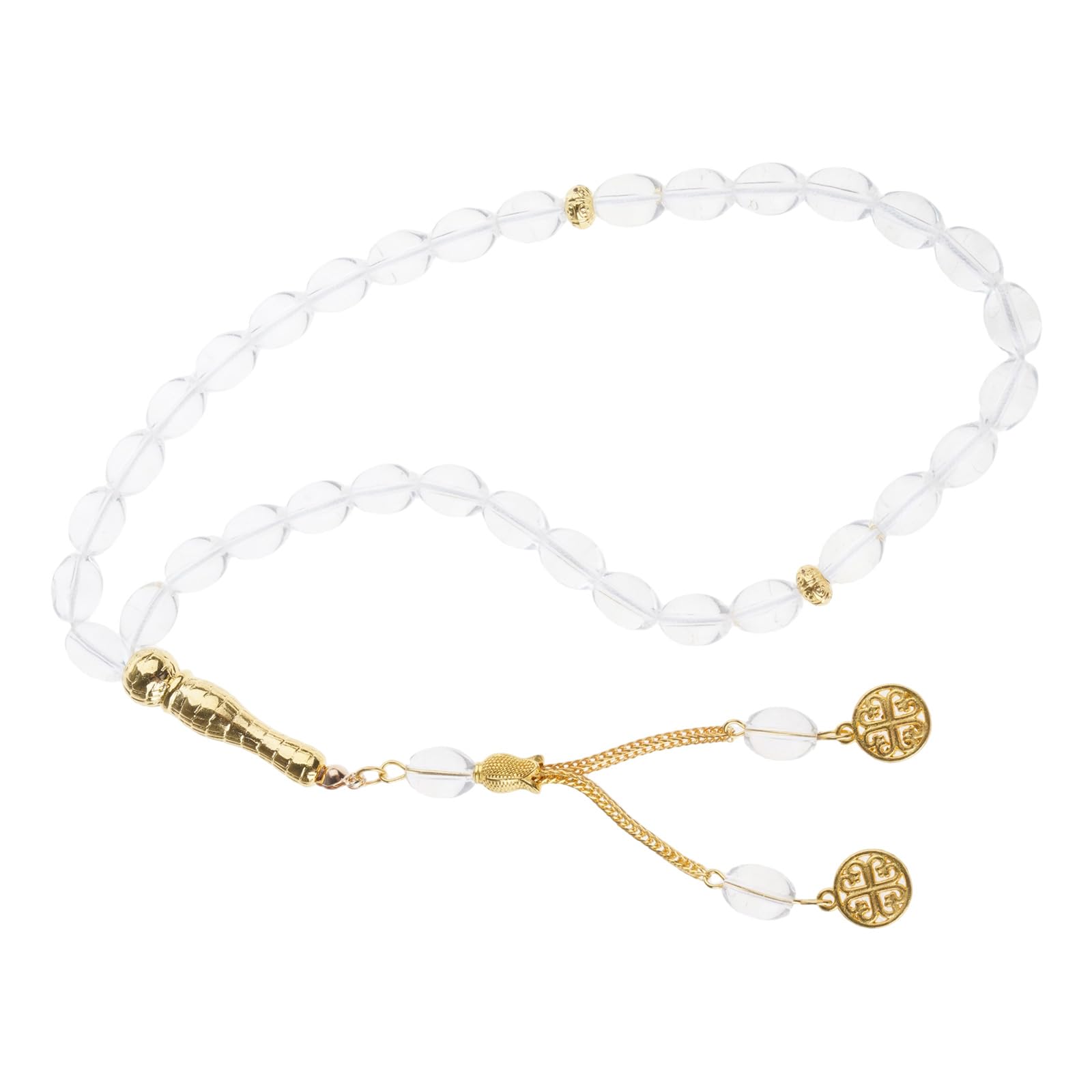 Buxuaaaa Classical Colored Muslims Prayer Beads Tasbih Misbaha Dhikr Beads with Gold Tassels Suitable for and Gifting Spiritual