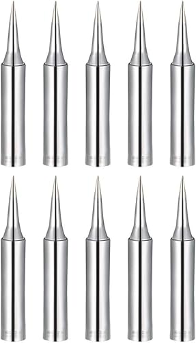 uxcell Puntas de soldador de 0.157in x 0.240in, repuesto de borde de punta para estación de soldadura, 900M-T-I, plata, 10 unidades
